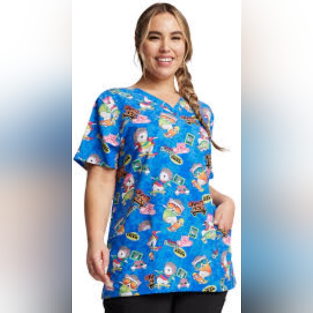 Dickie's Blue Sloth Scrub Shirt